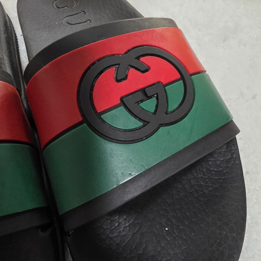 Gucci Signature Stripe Slide Sandals - Men’s - Size 40 - Picture 3 of 11